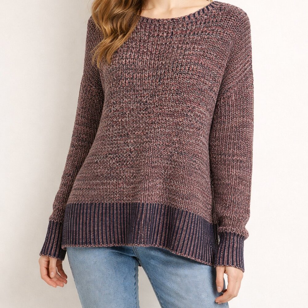 NWT Esprit Oversized Knit Sweater in Midnight/Red tune US Size M